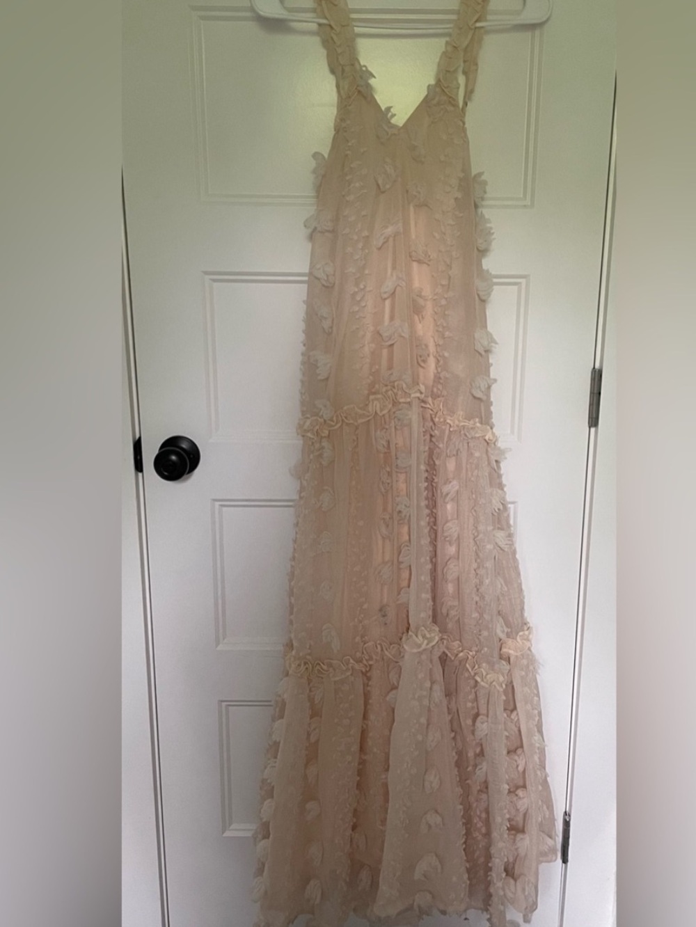 Vici Cream Tulle Maxi Dress with Pom-Pom Trim - Picture 2 of 3